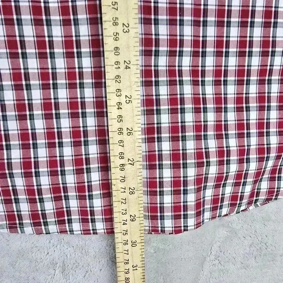 Wrangler Mens Pearl Snap Long Sleeve Red Green White  Plaid Sz L Western Cowboy - Picture 6 of 7